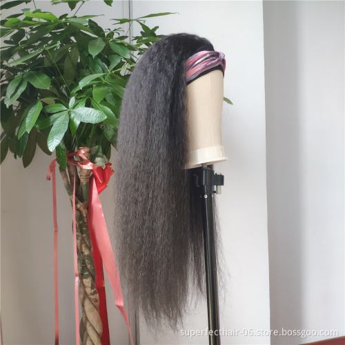 Synthetic hair wigs yaki headband brazilian headband wig fibre wig